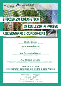 CONVEGNO MERCOLEDI’ 31 MAGGIO ORE 18.30: EFFICIENZA ENERGENTICA